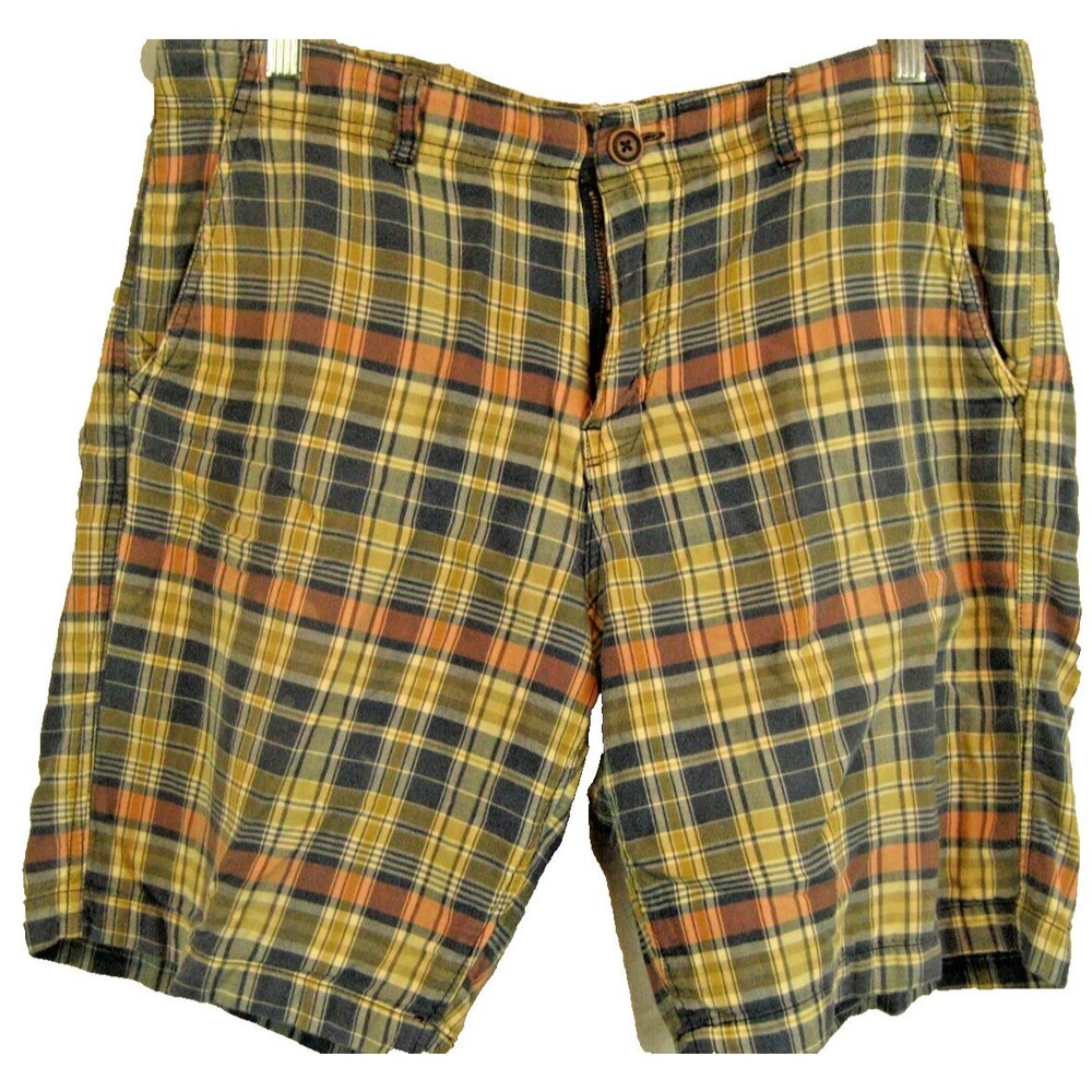 Mens Lucky Brand Cotton India Madras Bermuda Shorts sz 33x8